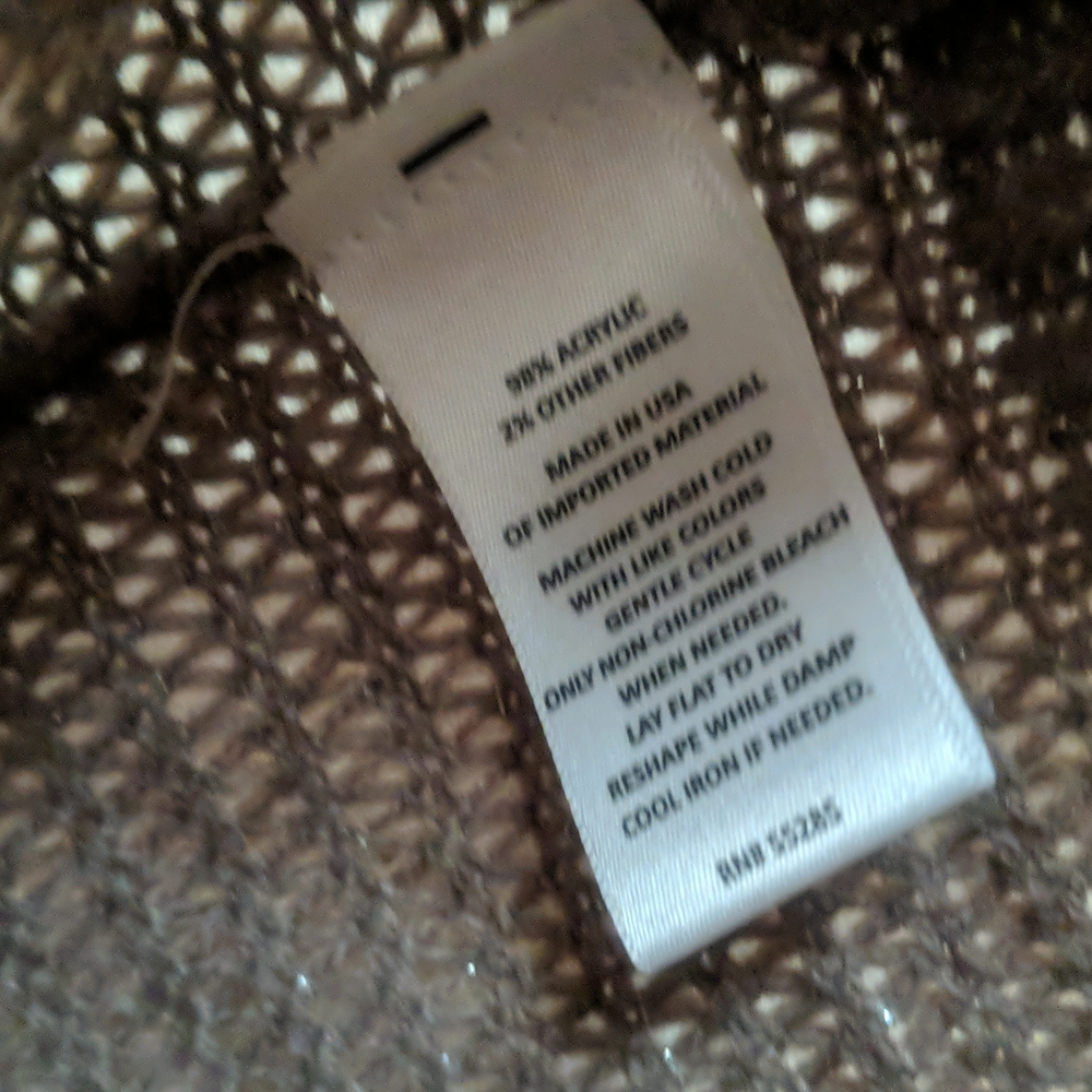 Express * Metallic Thread Pullover Taupe Medium - image 5